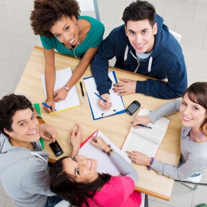 group of students working