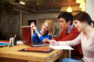 group work at computer